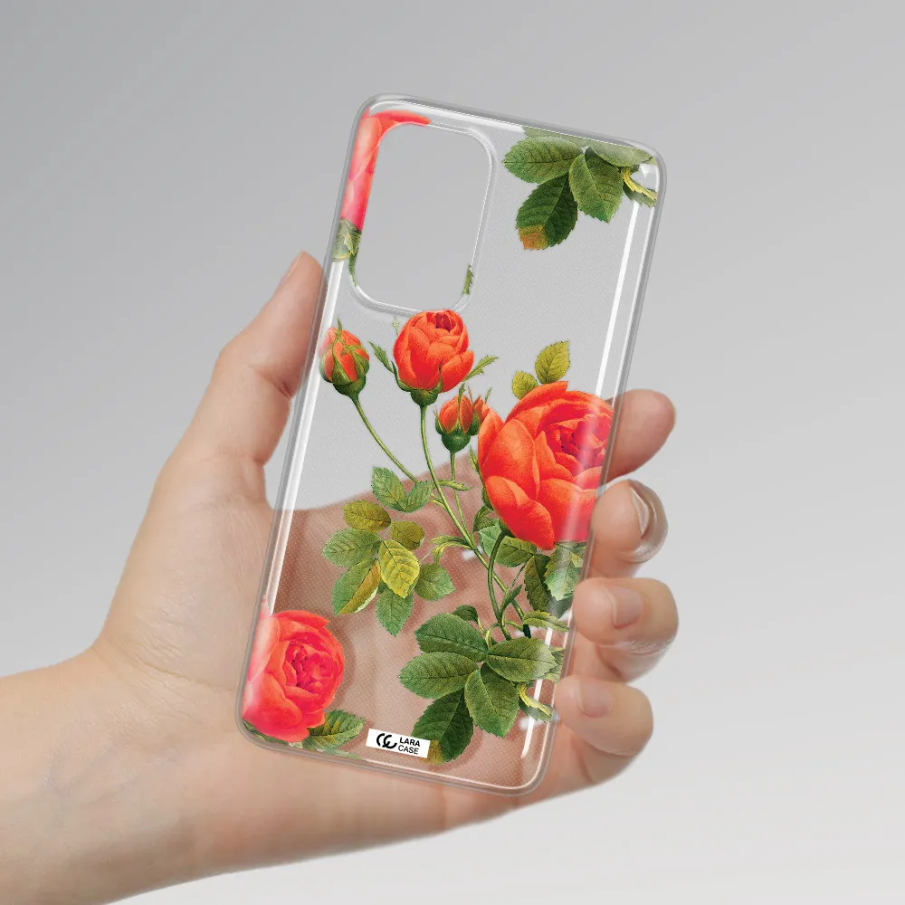 a close-up of a flower Samsung A73 Clear TPU Case