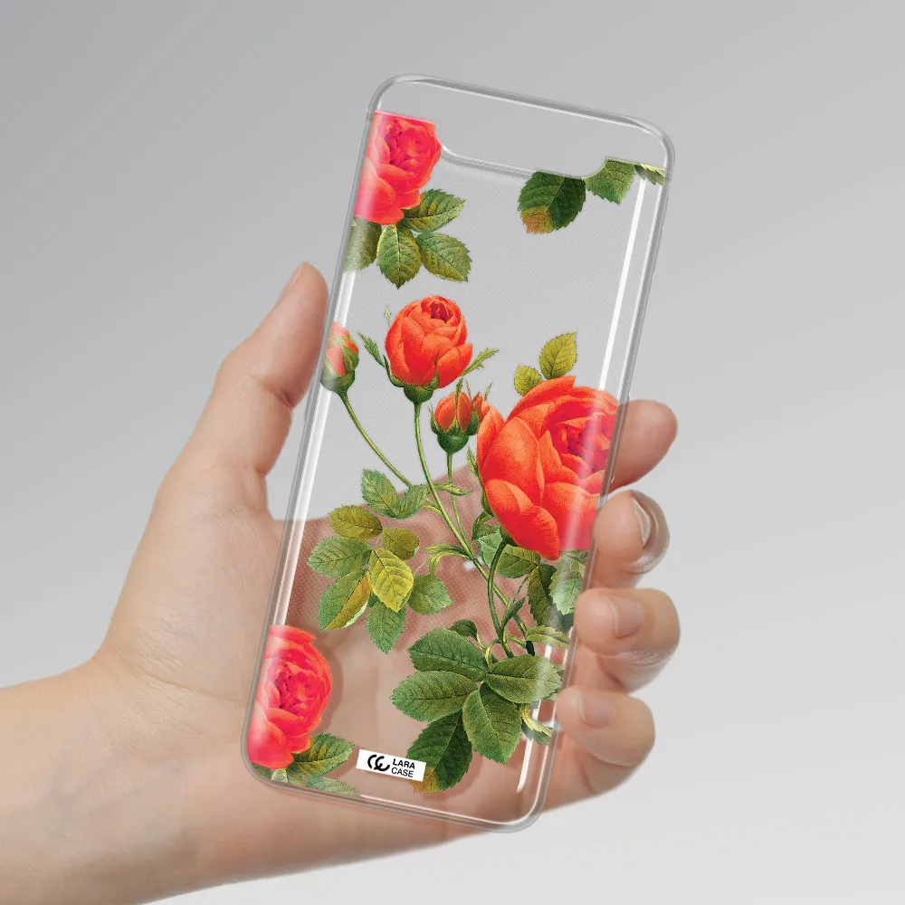 a close-up of a flower Samsung A80 Clear TPU Case