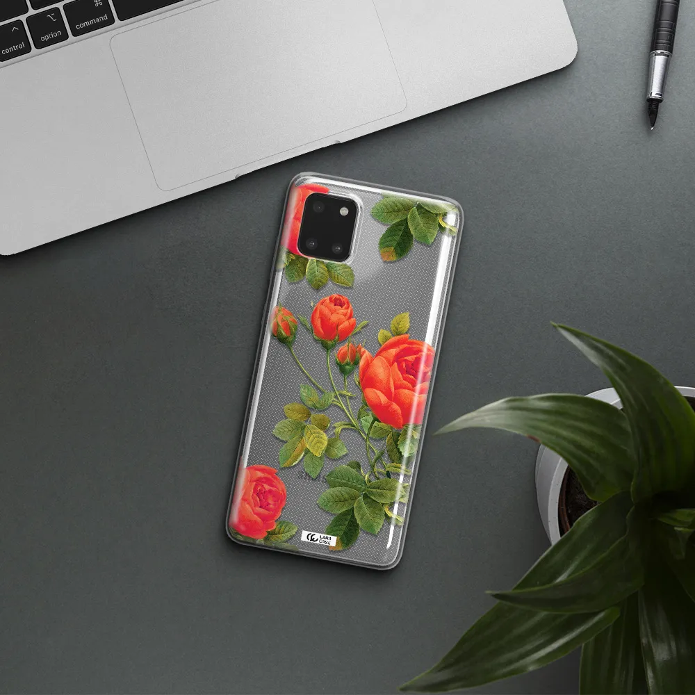 a close-up of a flower Samsung A81 Clear TPU Case
