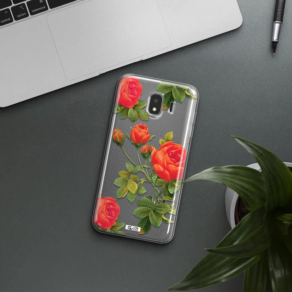 a close-up of a flower Samsung J4 Clear TPU Case