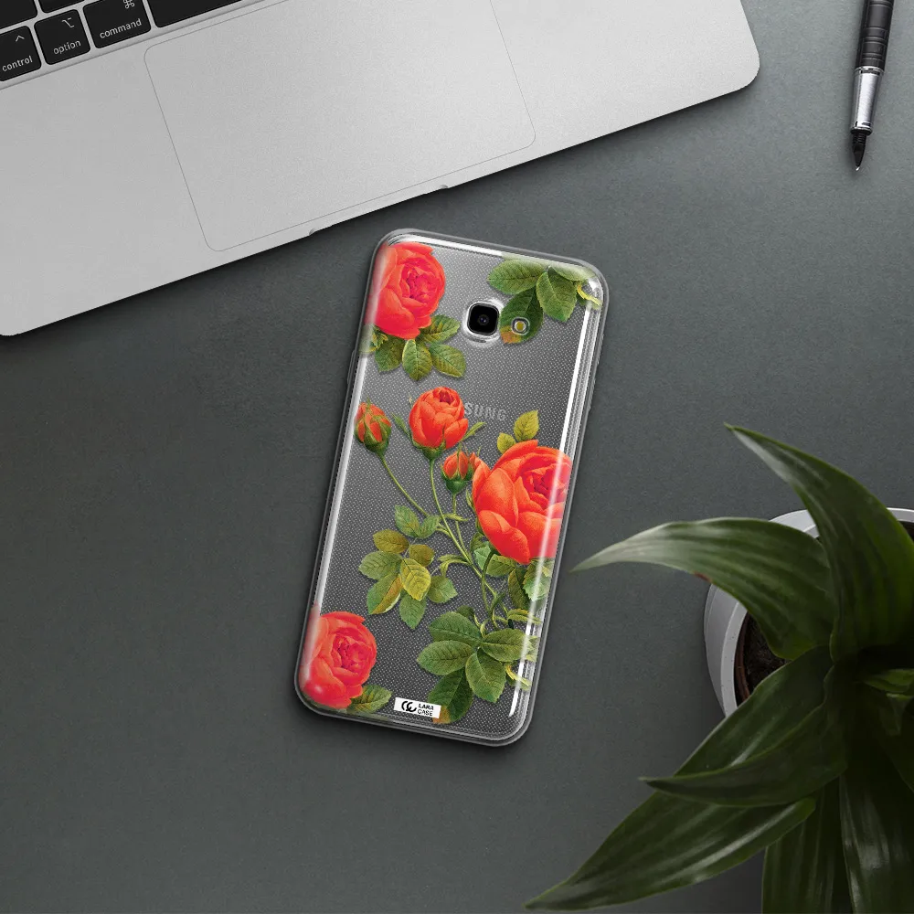 a close-up of a flower Samsung J4 Plus Clear TPU Case
