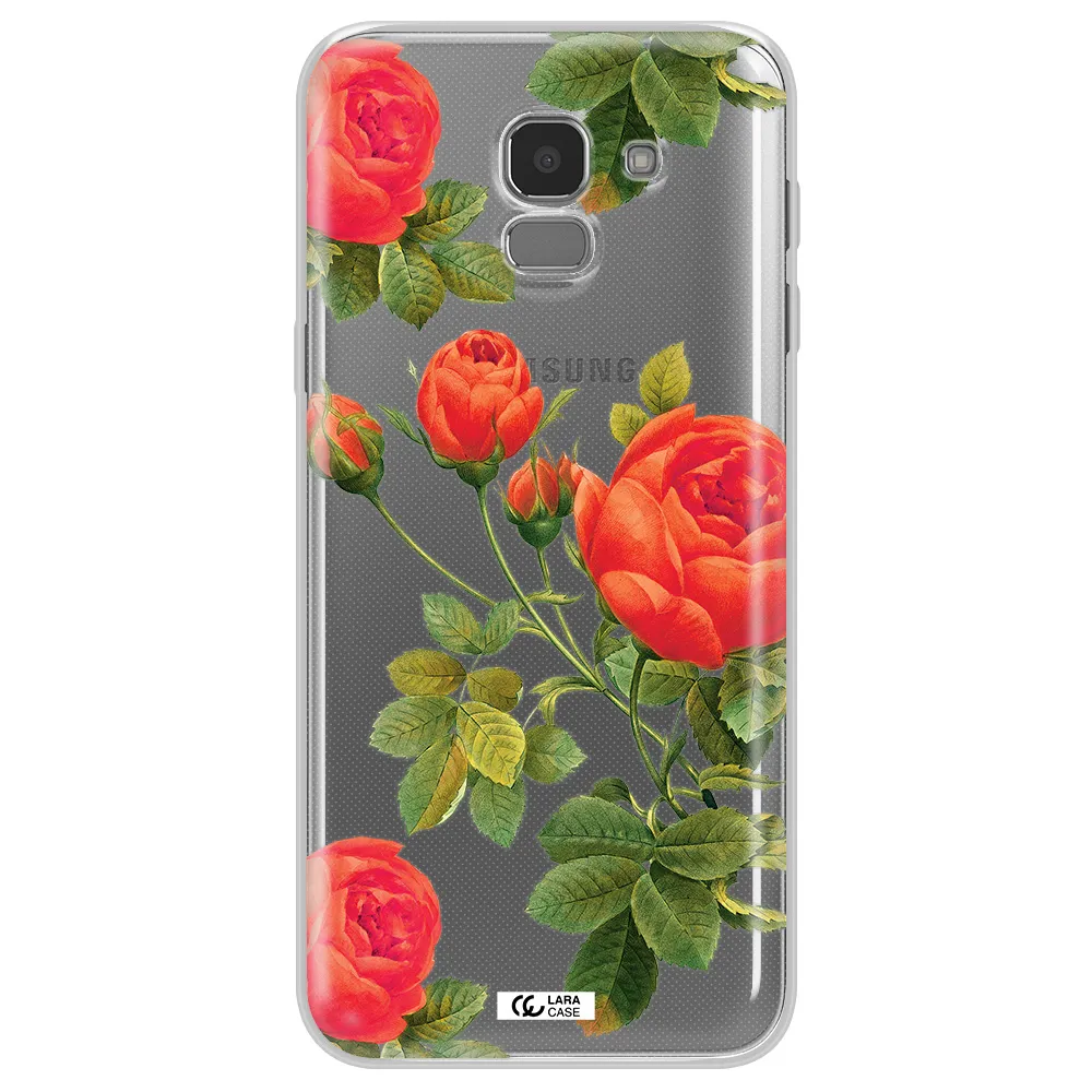 a close-up of a flower Samsung J6 Clear TPU Case