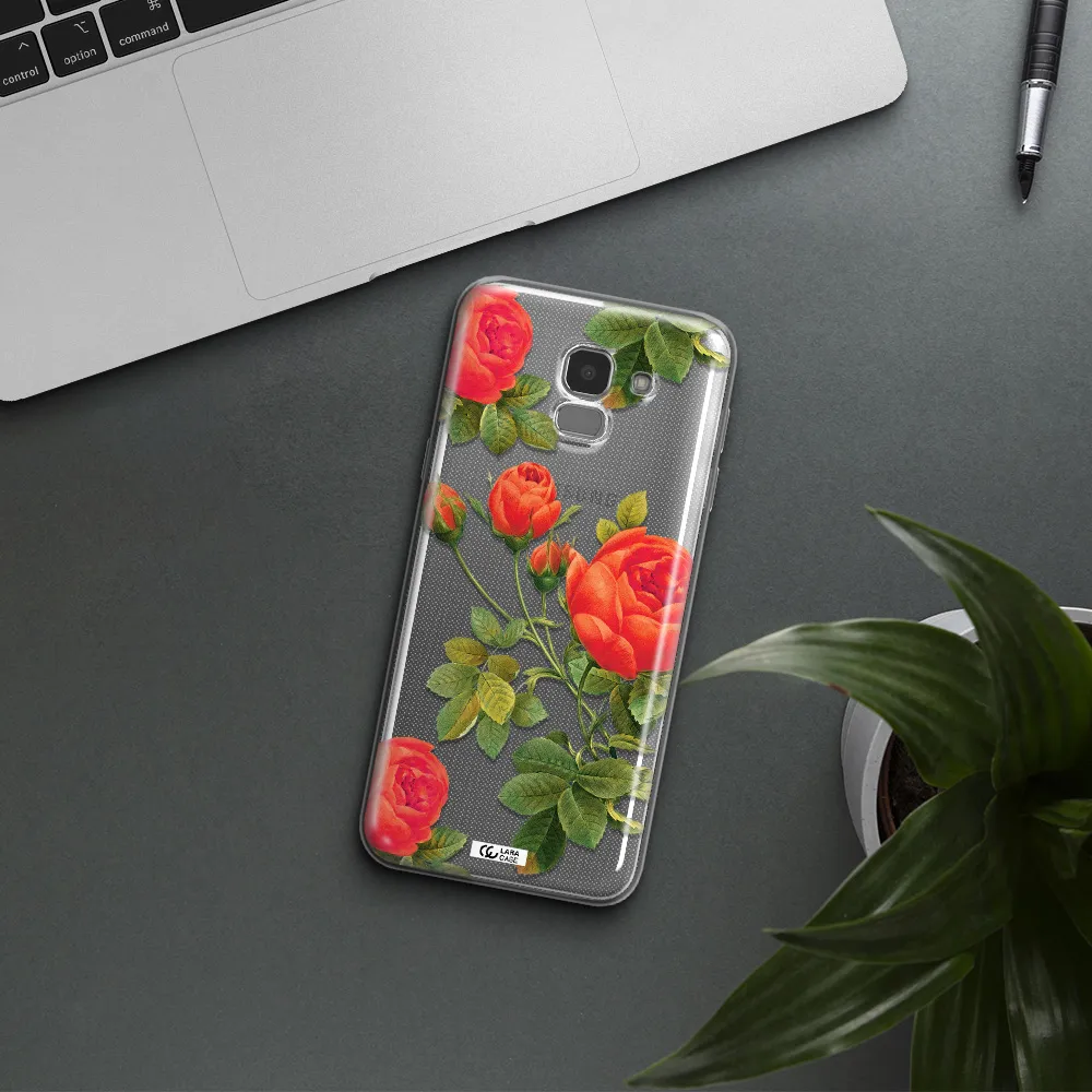 a close-up of a flower Samsung J6 Clear TPU Case