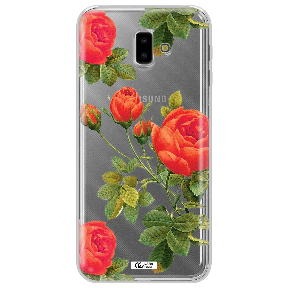 a close-up of a flower Samsung J6 Plus Clear TPU Case