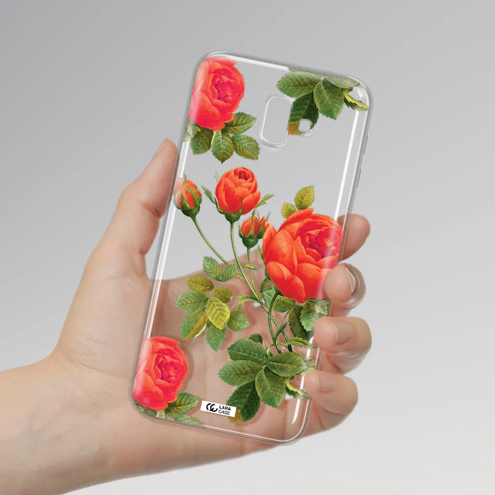 a close-up of a flower Samsung J6 Plus Clear TPU Case