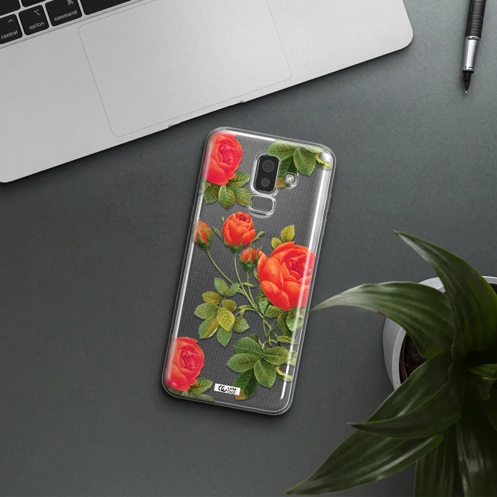 a close-up of a flower Samsung J8 Clear TPU Case