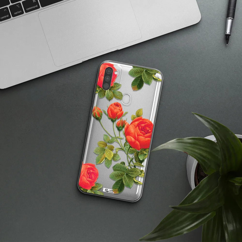 a close-up of a flower Samsung M11 Clear TPU Case