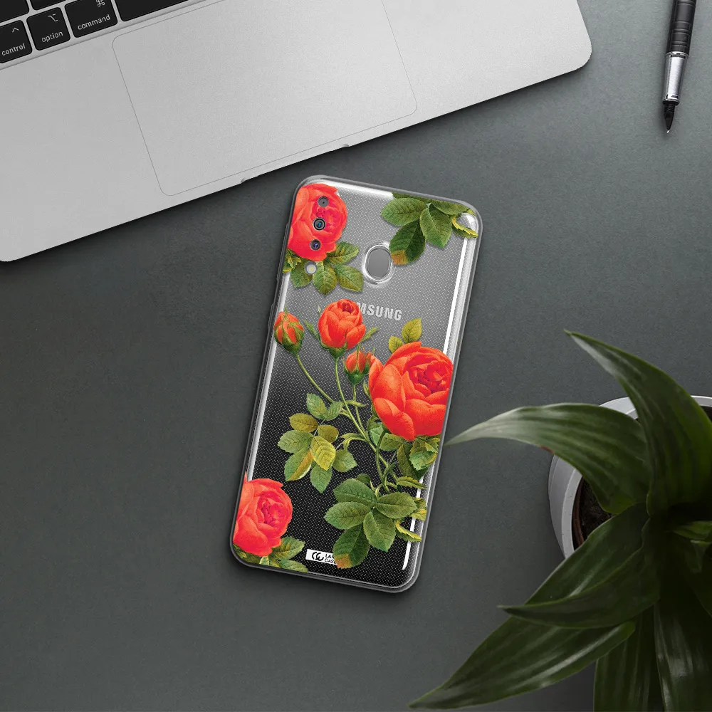 a close-up of a flower Samsung M30 Clear TPU Case