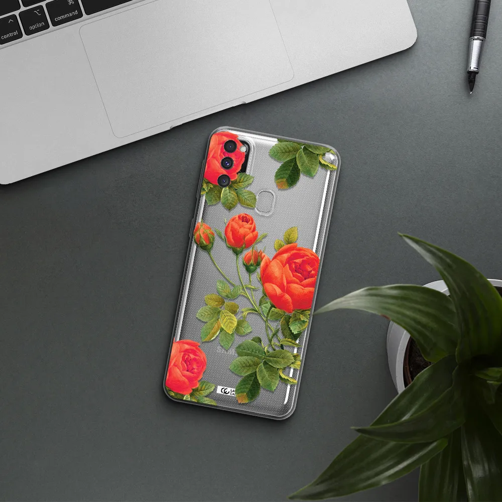 a close-up of a flower Samsung M30S Clear TPU Case