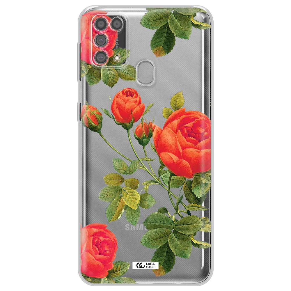 a close-up of a flower Samsung M31 Clear TPU Case