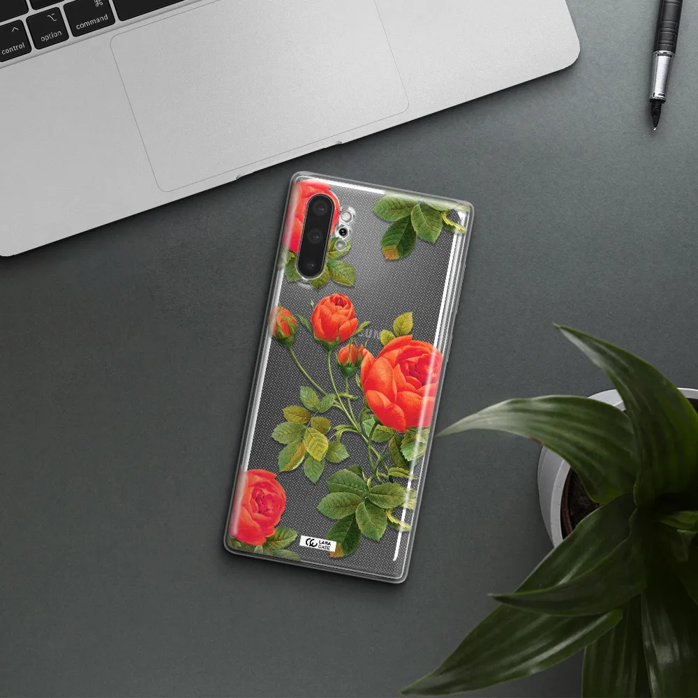 a close-up of a flower Samsung Note 10 Plus Clear TPU Case