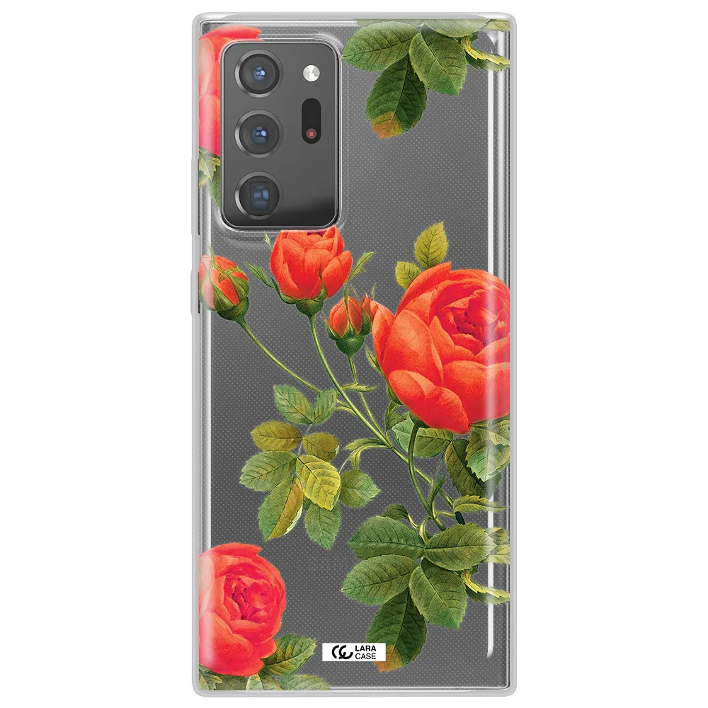 a close-up of a flower Samsung Note 20 Ultra Clear TPU Case