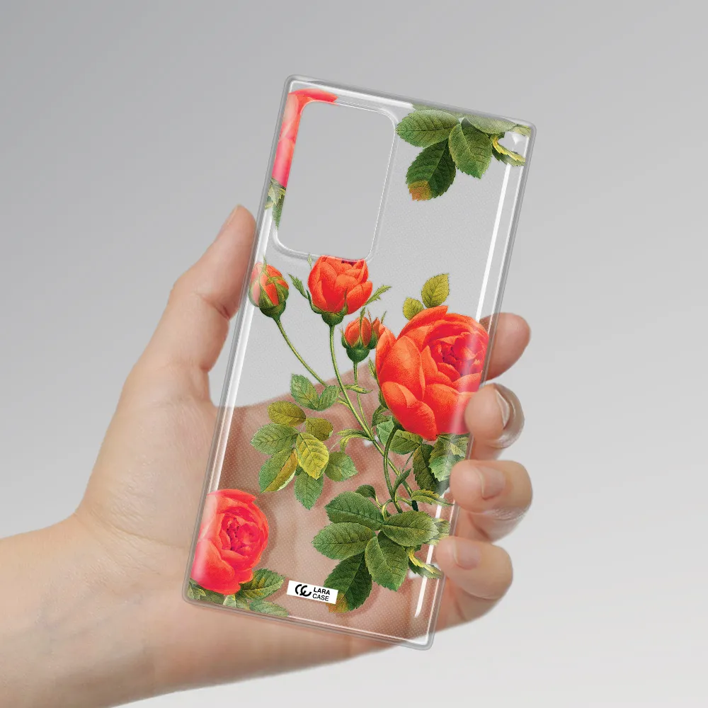 a close-up of a flower Samsung Note 20 Ultra Clear TPU Case