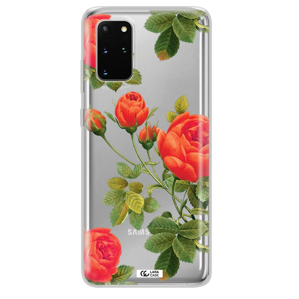 a close-up of a flower Samsung S 20 Plus Clear TPU Case
