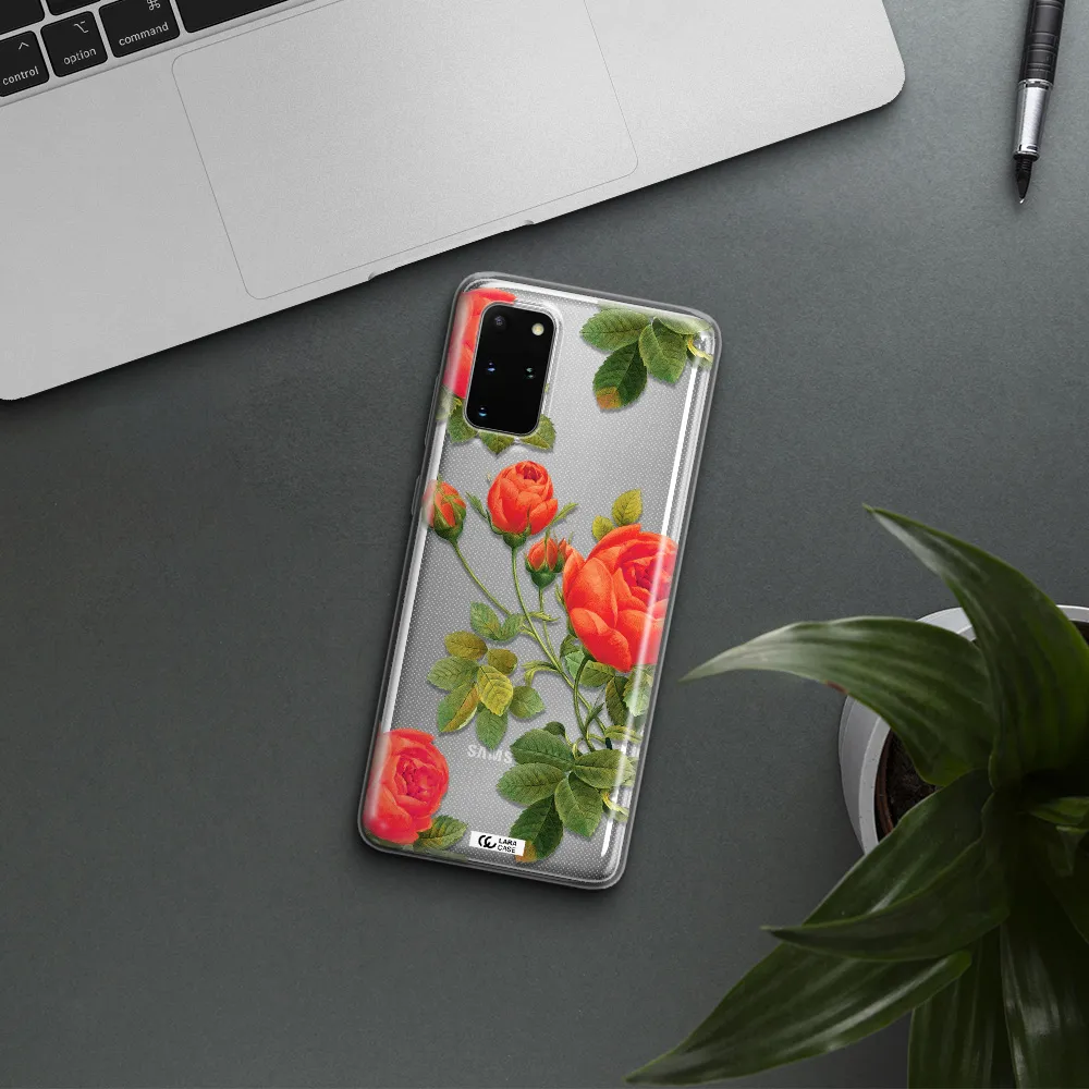 a close-up of a flower Samsung S 20 Plus Clear TPU Case