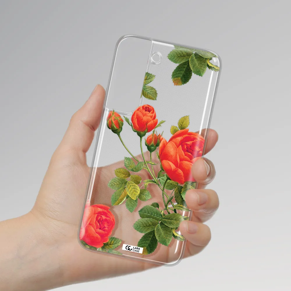 a close-up of a flower Samsung S 22 Plus Clear TPU Case