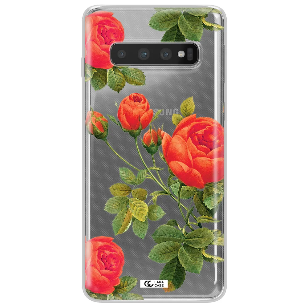a close-up of a flower Samsung S10 Clear TPU Case