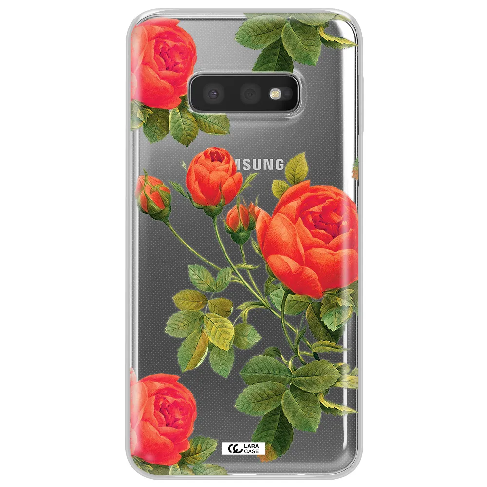 a close-up of a flower Samsung S10e Clear TPU Case
