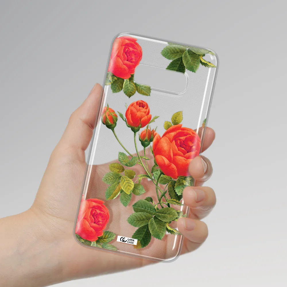 a close-up of a flower Samsung S10e Clear TPU Case