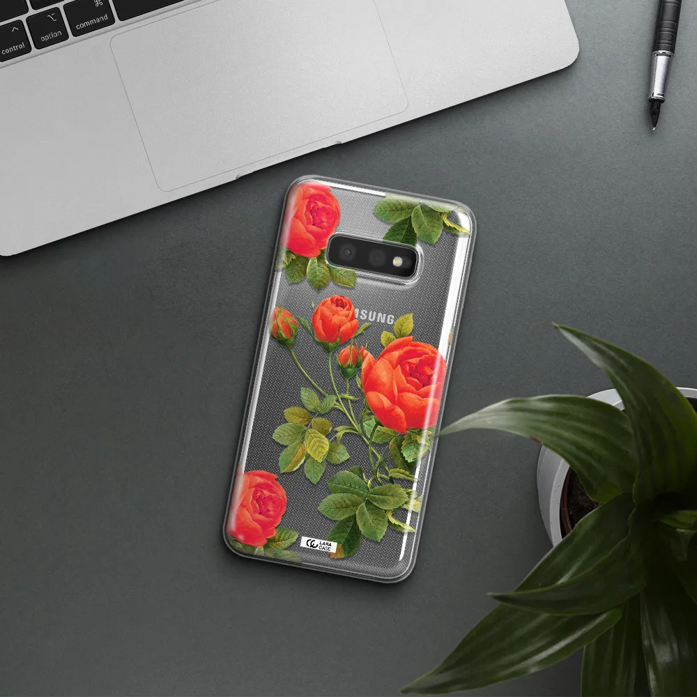a close-up of a flower Samsung S10e Clear TPU Case