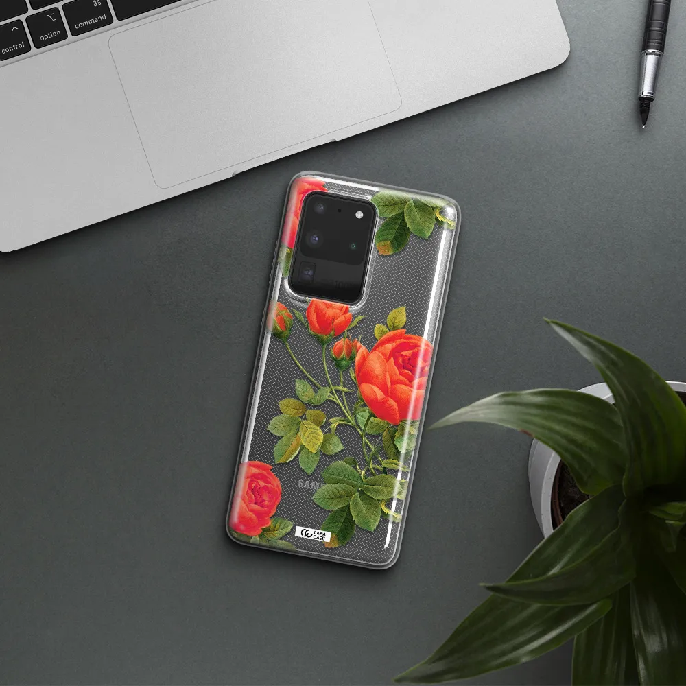 a close-up of a flower Samsung S20 Ultra Clear TPU Case