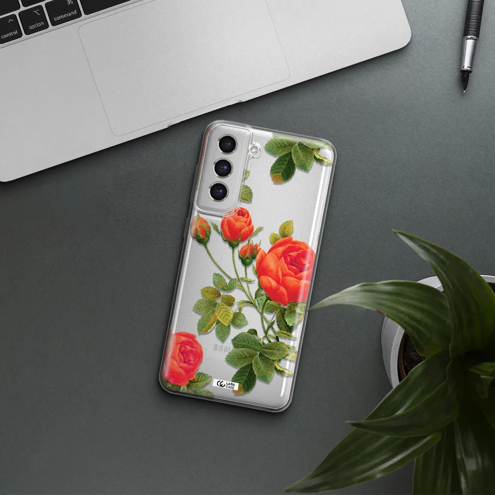 A Close-Up Of A Flower Samsung S21 Fe Clear Tpu Case
