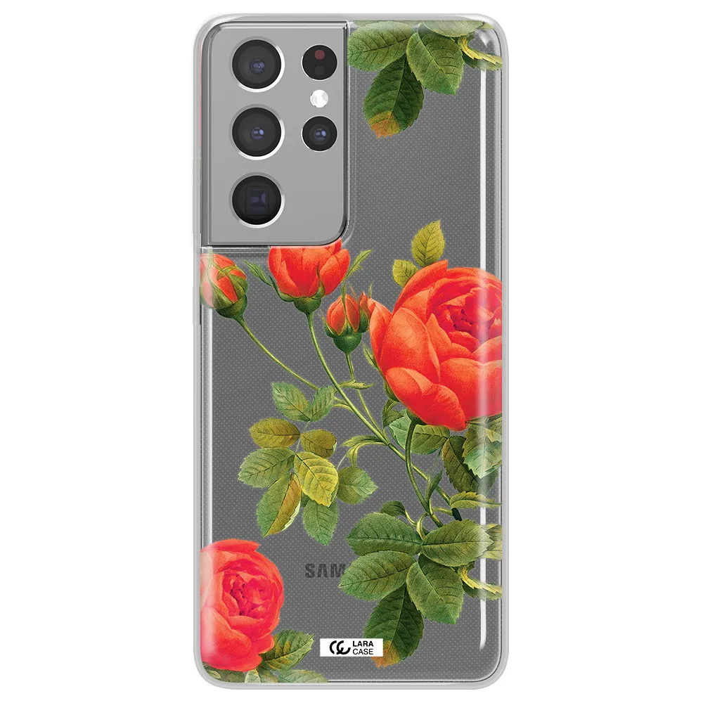 a close-up of a flower Samsung S21 Ultra Clear TPU Case