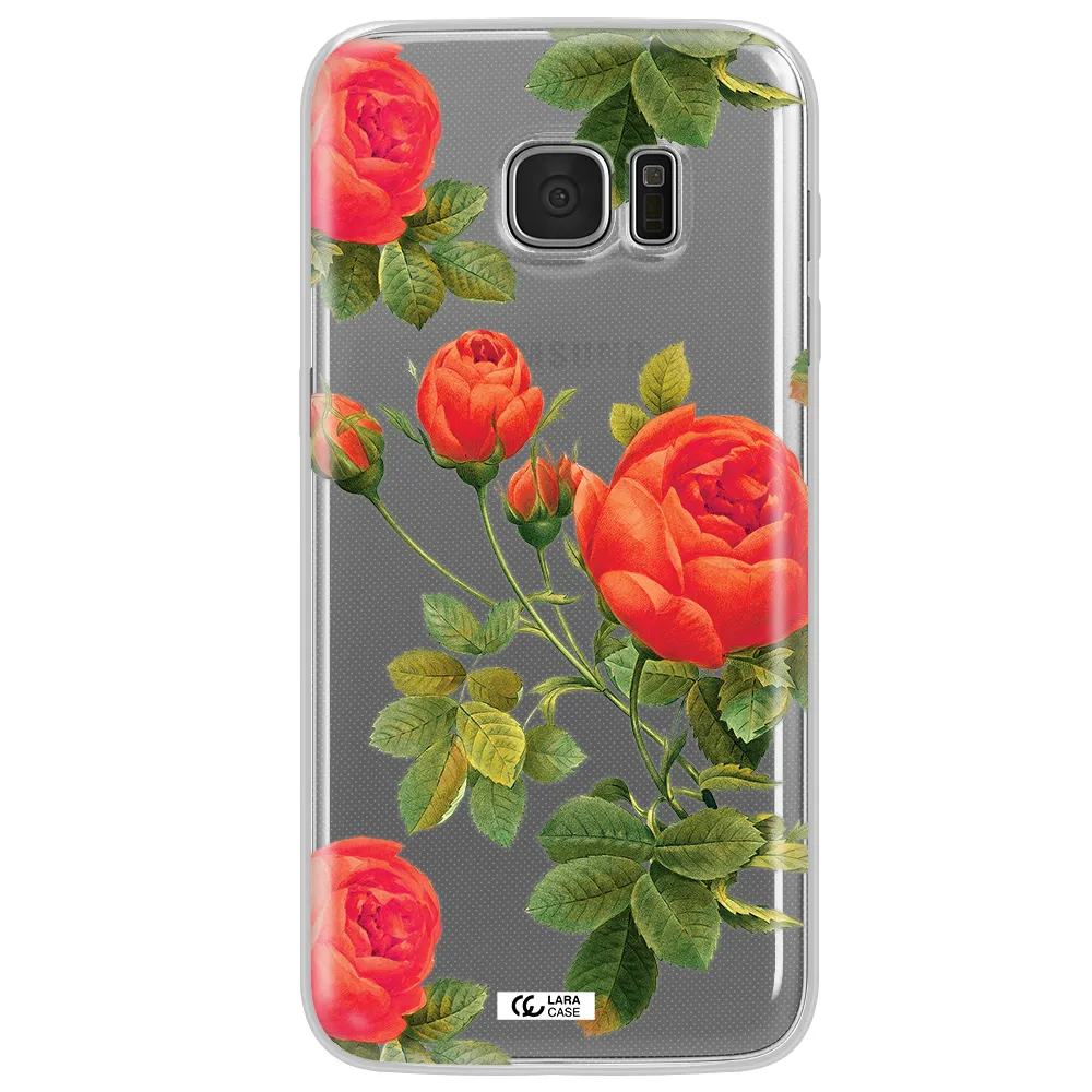 a close-up of a flower Samsung S7 Edge Clear TPU Case
