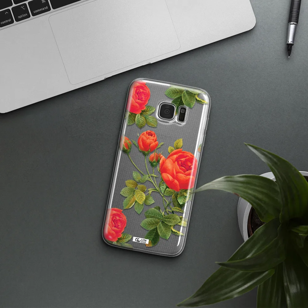 a close-up of a flower Samsung S7 Edge Clear TPU Case
