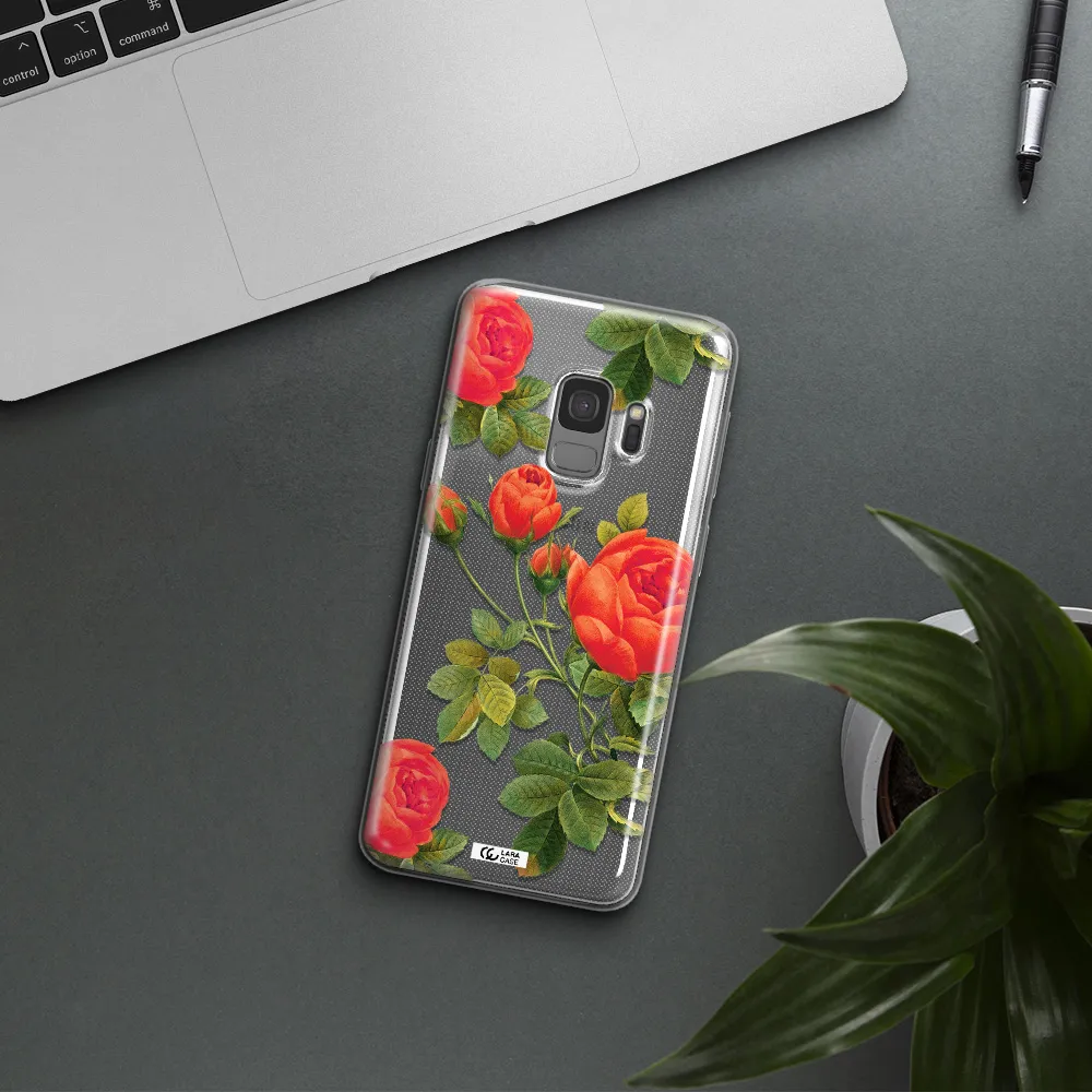 a close-up of a flower Samsung S9 Clear TPU Case