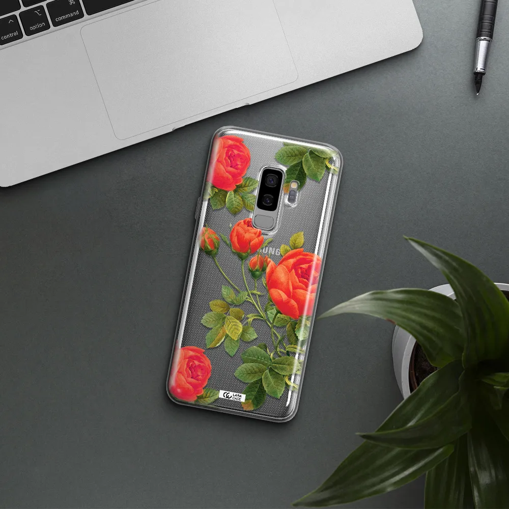 a close-up of a flower Samsung S9 Plus Clear TPU Case