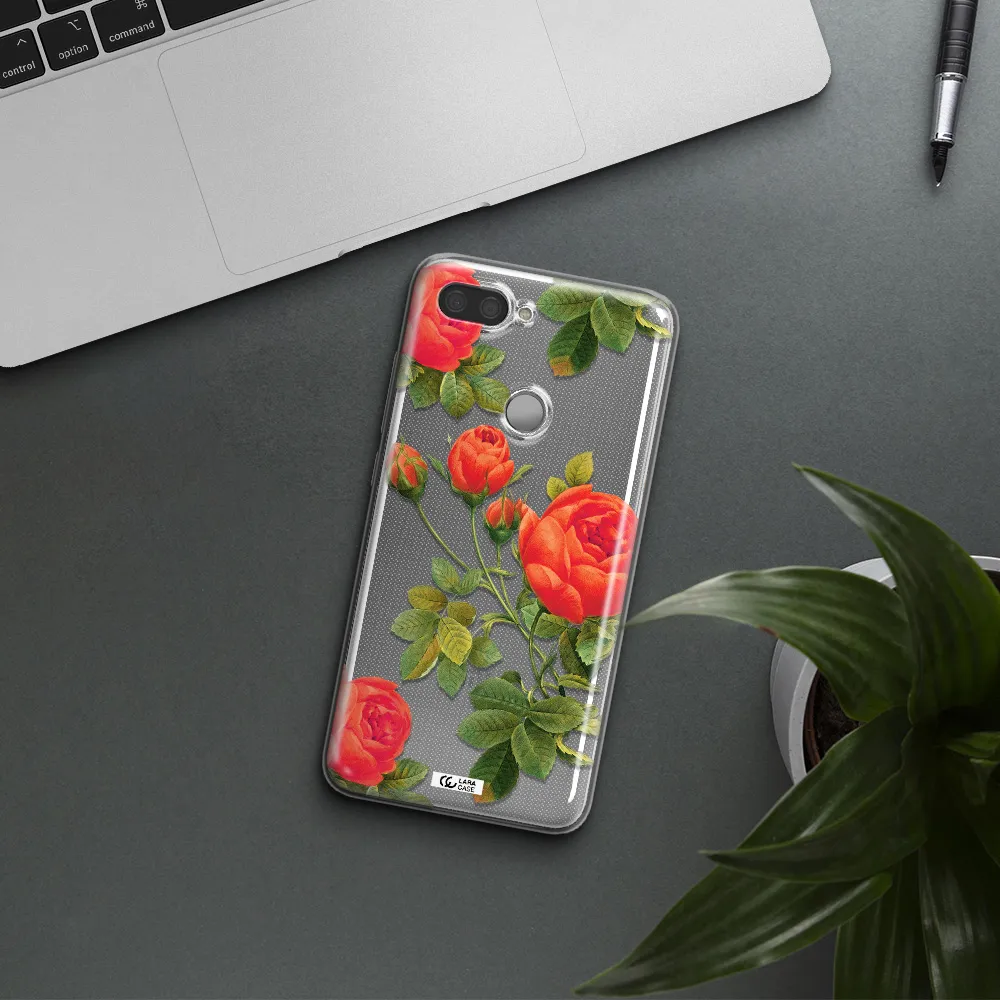 a close-up of a flower Xiaomi Mi 8 Lite Clear TPU Case