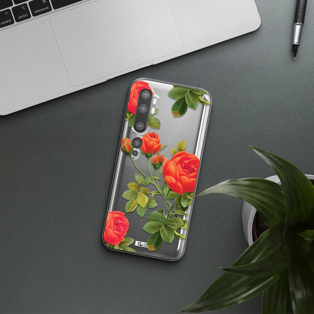 a close-up of a flower Xiaomi Mi Note 10 Clear TPU Case