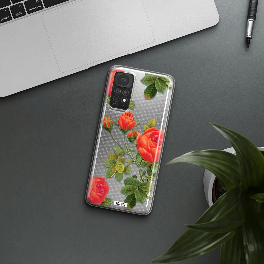 a close-up of a flower Xiaomi Note 11 Pro Clear TPU Case
