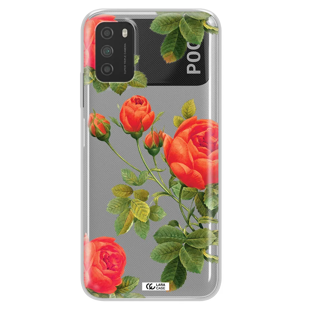 a close-up of a flower Xiaomi Poco M3 Clear TPU Case