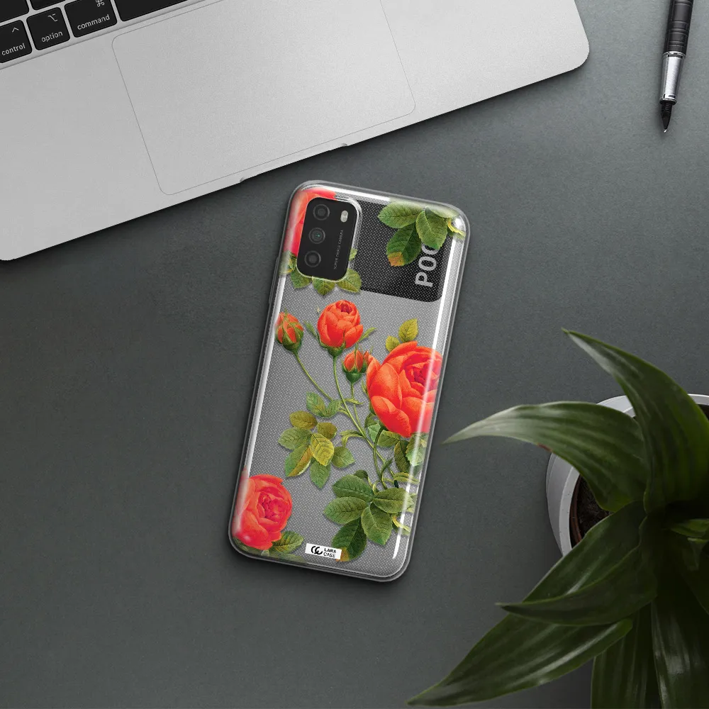a close-up of a flower Xiaomi Poco M3 Clear TPU Case