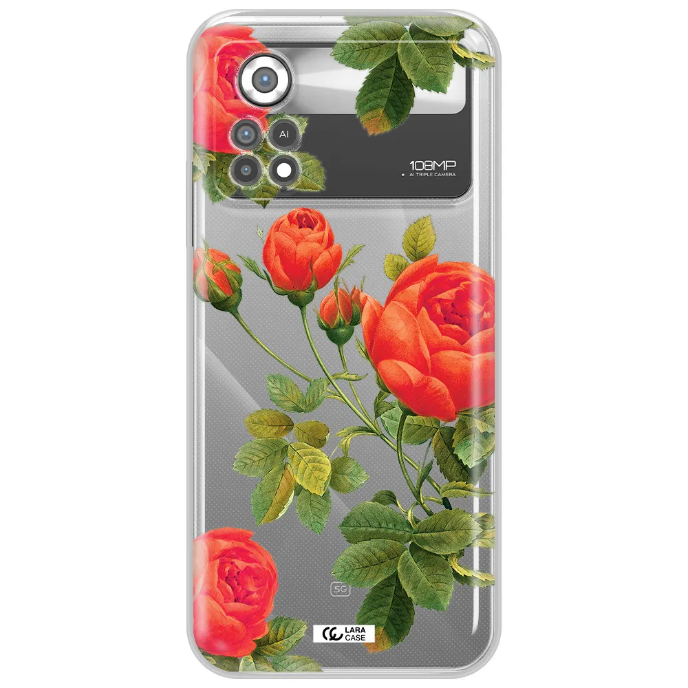 a close-up of a flower Xiaomi Poco X4 Pro Clear TPU Case