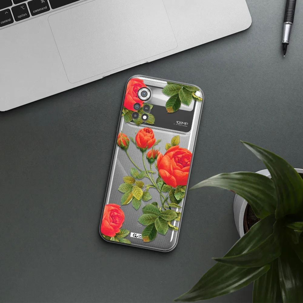 a close-up of a flower Xiaomi Poco X4 Pro Clear TPU Case