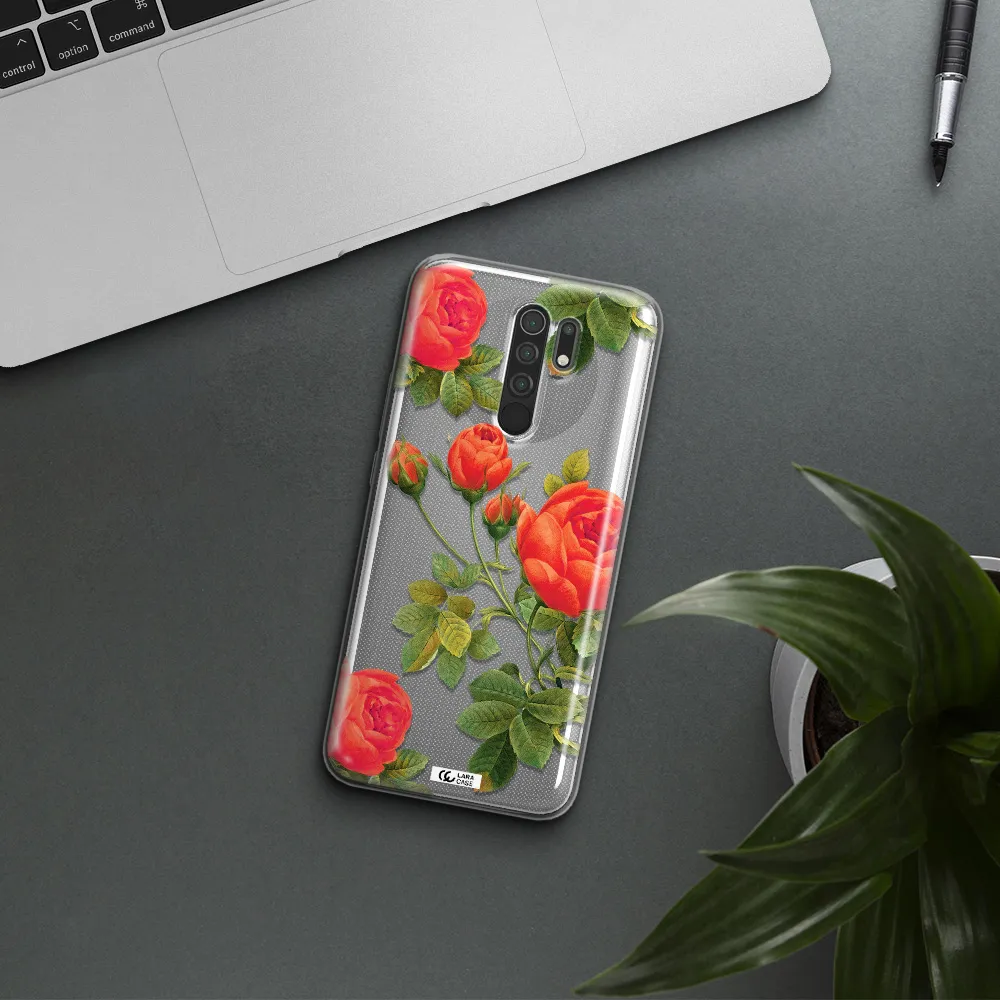 a close-up of a flower Xiaomi Redmi 9 Clear TPU Case