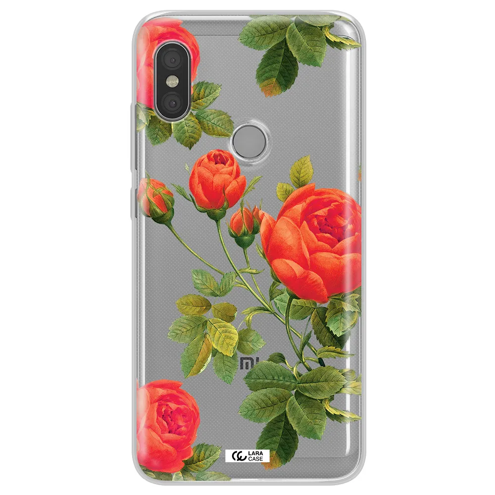 a close-up of a flower Xiaomi Redmi Note 6 Pro Clear TPU Case