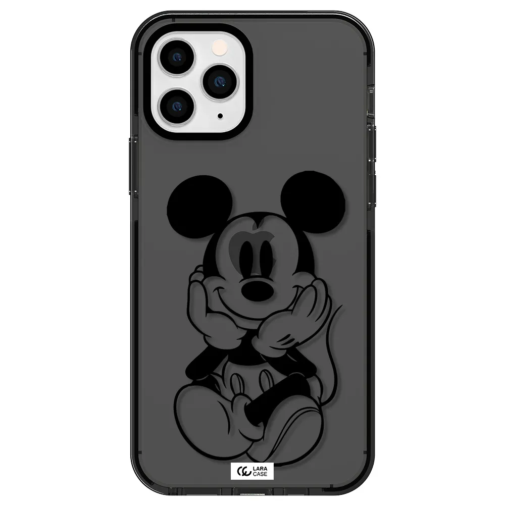 a cartoon of a mouse Apple iPhone 11 pro impact Smoke Black Case