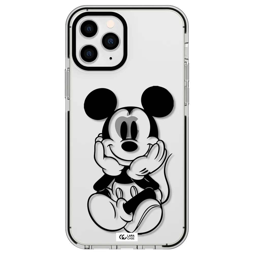 a cartoon of a mouse Apple iPhone 11 pro max impact black border Case