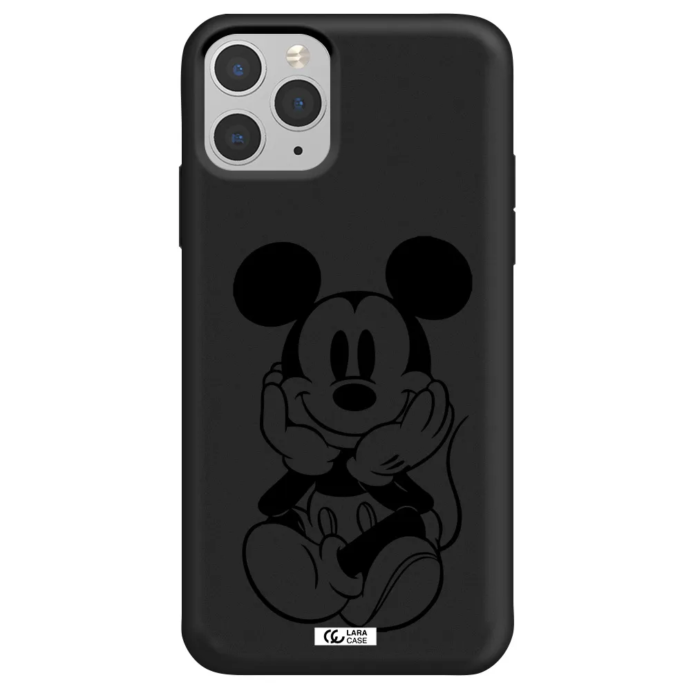 a cartoon of a mouse Apple iPhone 11 pro Silicone black Case
