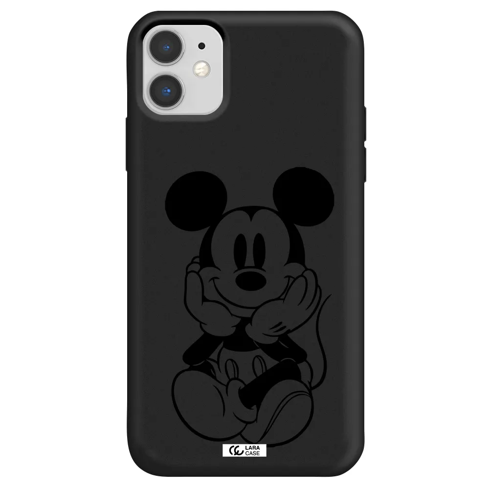 a cartoon of a mouse Apple iPhone 11 Silicone black Case