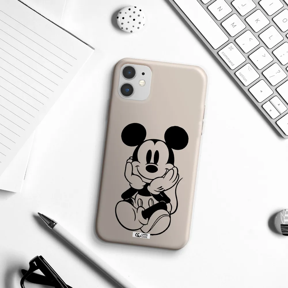 a cartoon of a mouse Apple iPhone 11 Silicone Stone Case