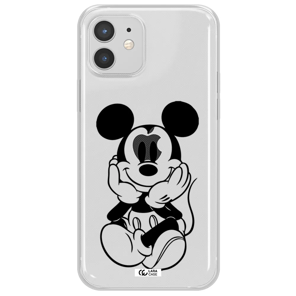 a cartoon of a mouse Apple iPhone 12 Clear TPU Case