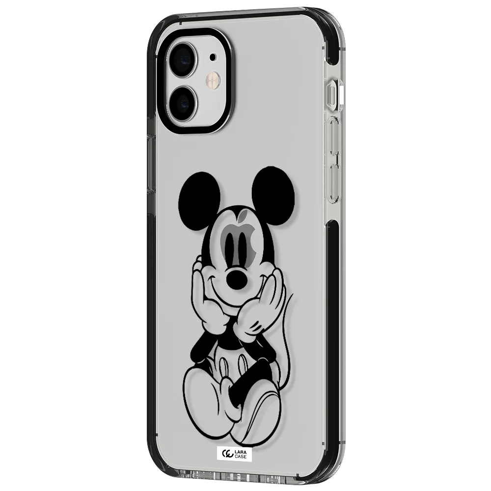 a cartoon of a mouse Apple iPhone 12 impact black border Case