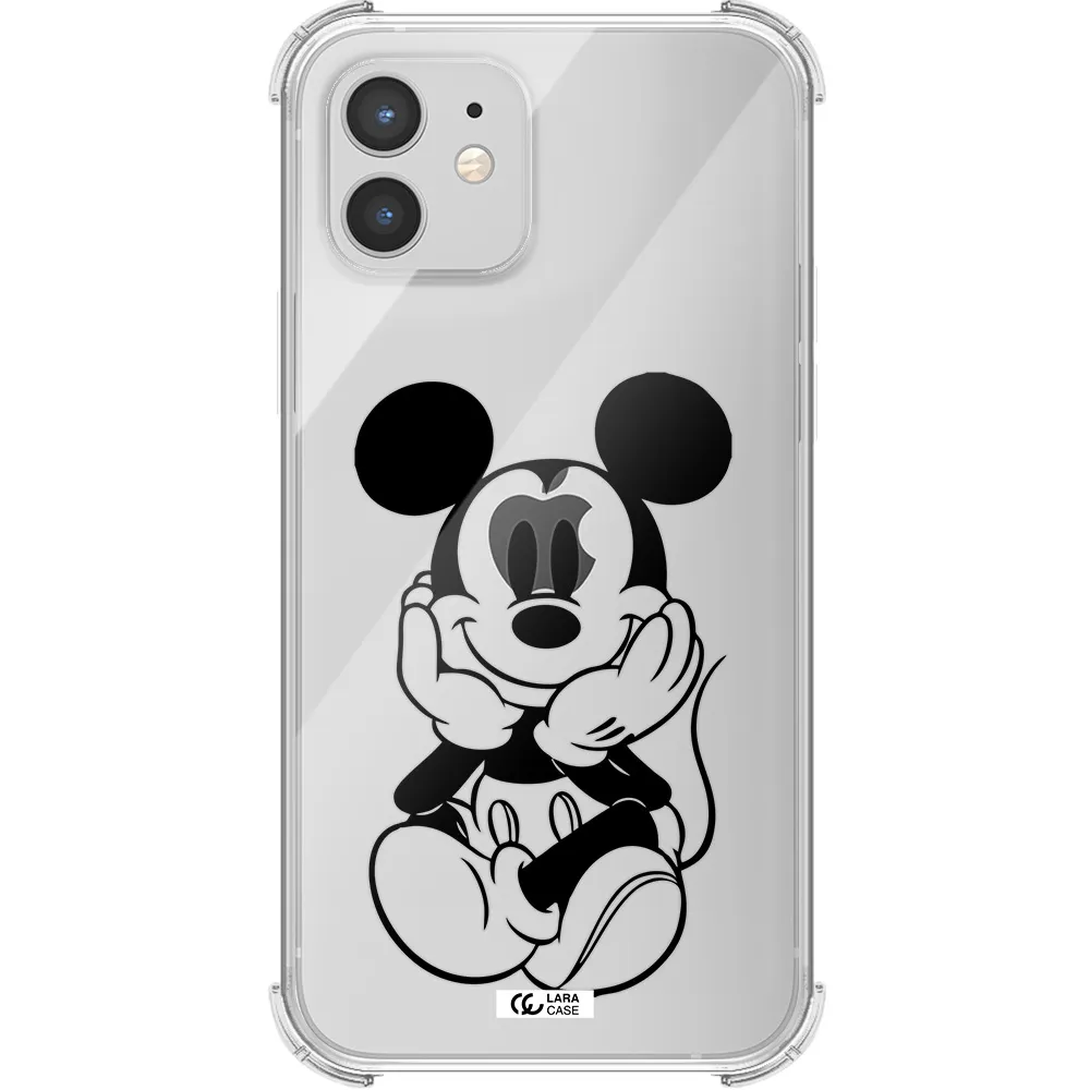 a cartoon of a mouse Apple iPhone 12 mini Clear PC Case