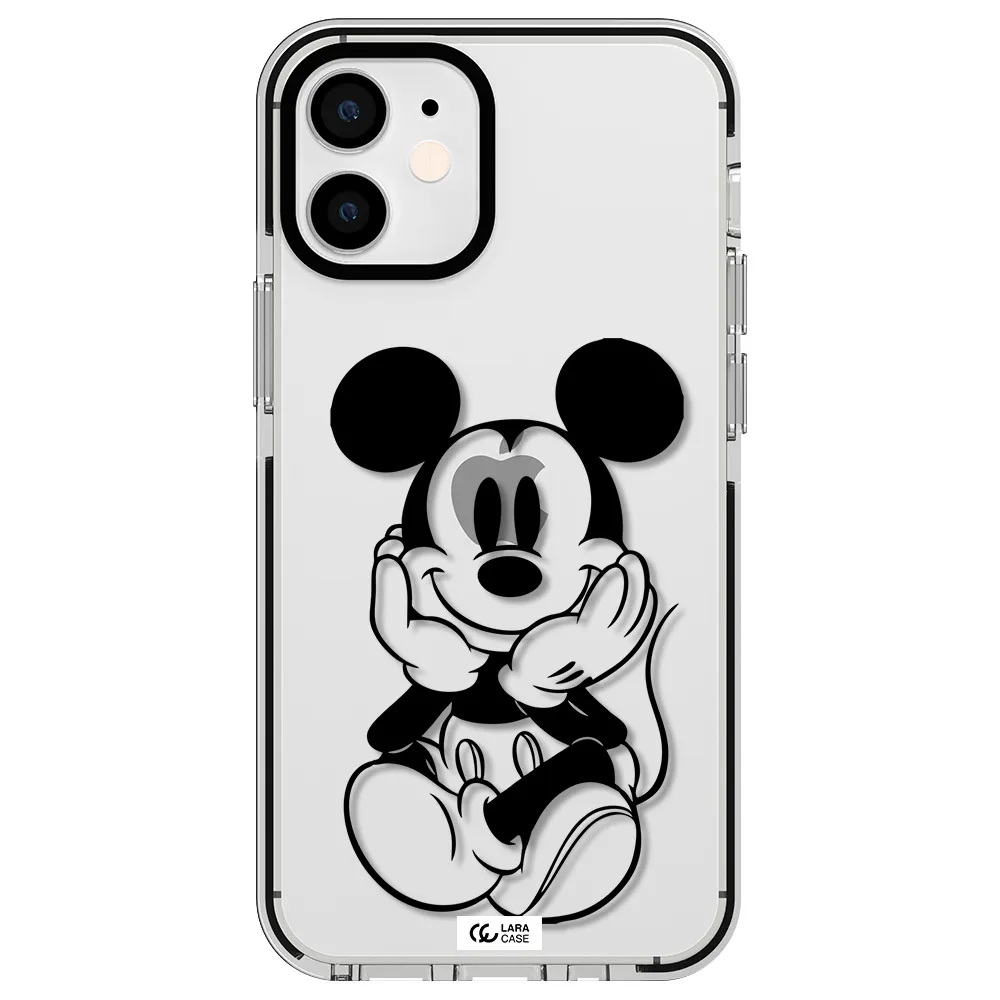 a cartoon of a mouse Apple iPhone 12 mini impact black border Case