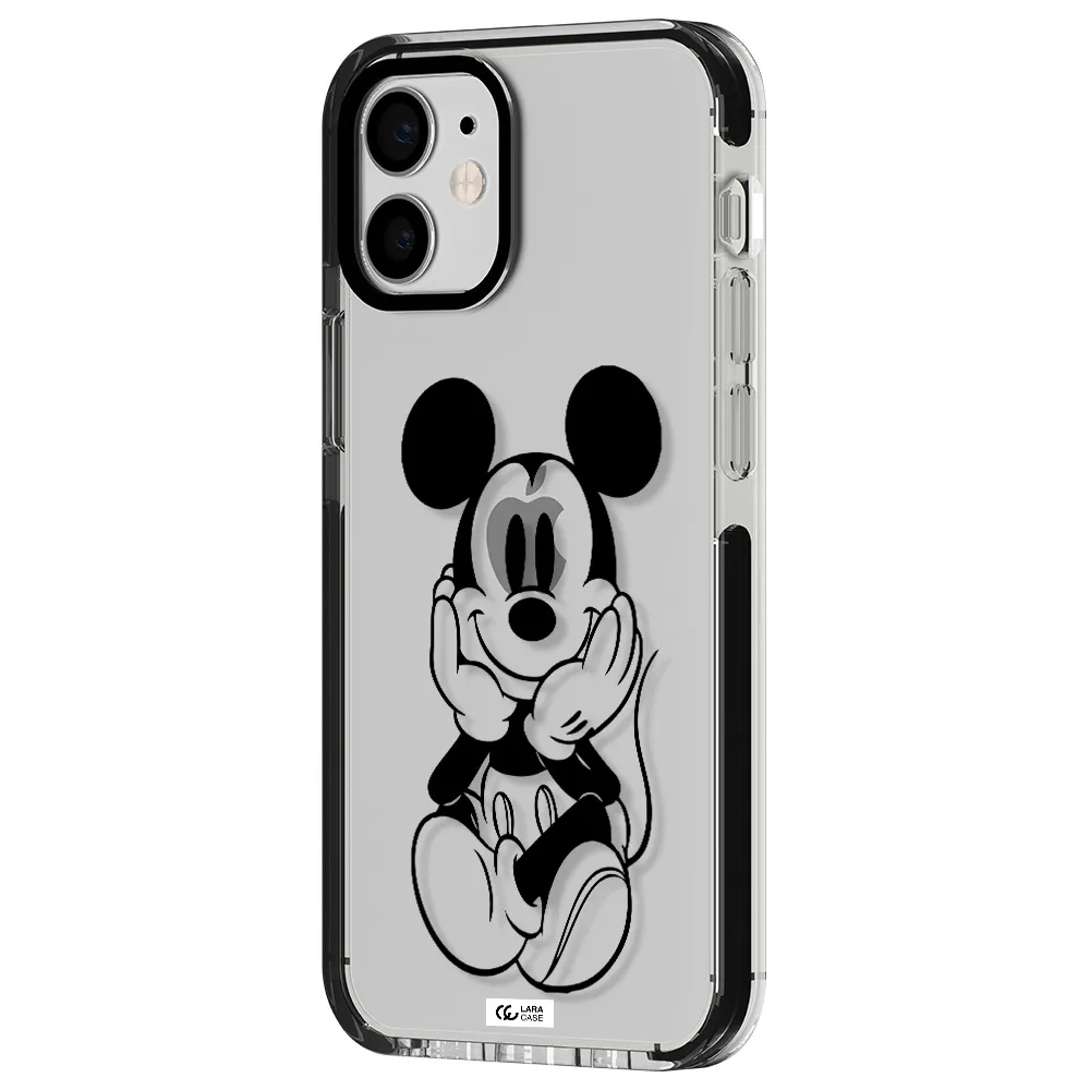 a cartoon of a mouse Apple iPhone 12 mini impact black border Case